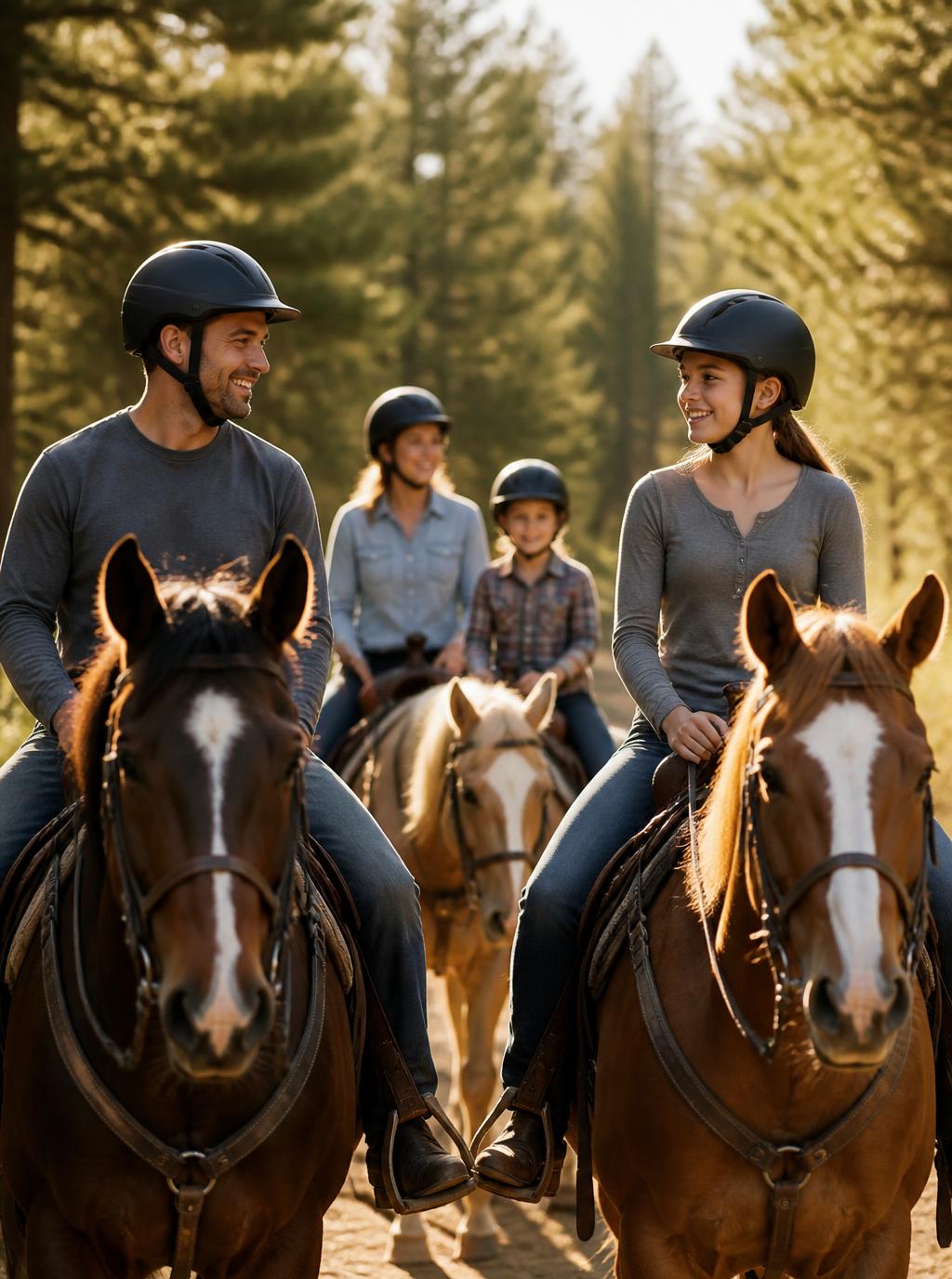 Famille à cheval