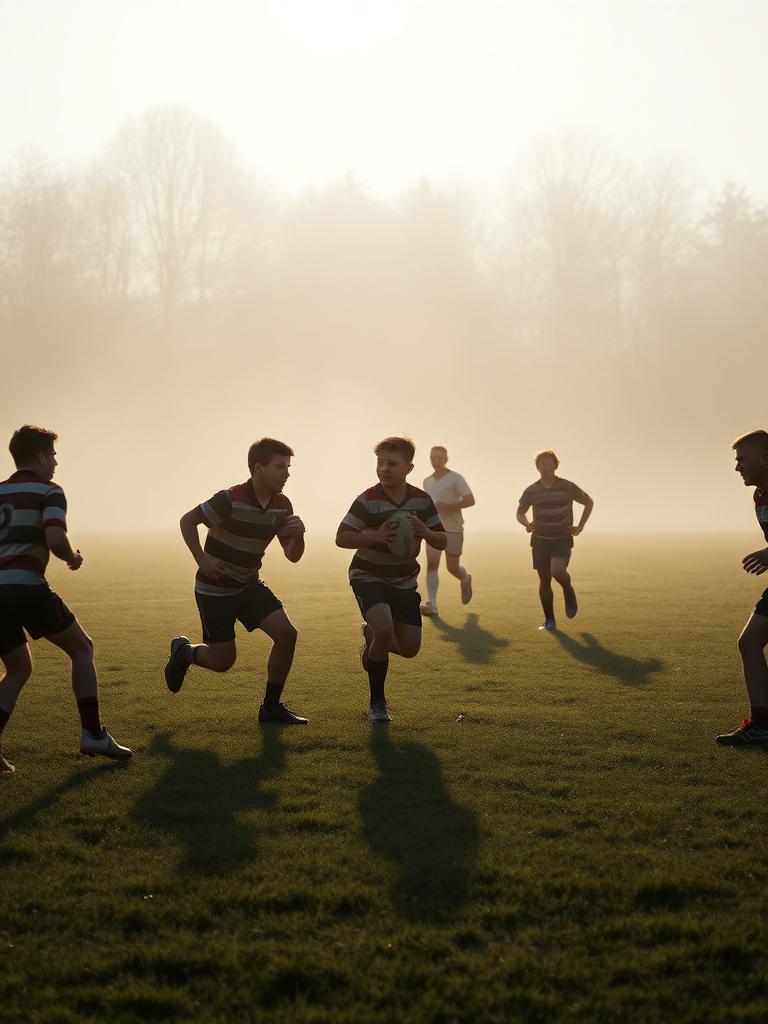 Rugby sur un terrain